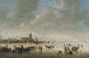 Winter Landscape With Figures On Ice Jan van Goyen